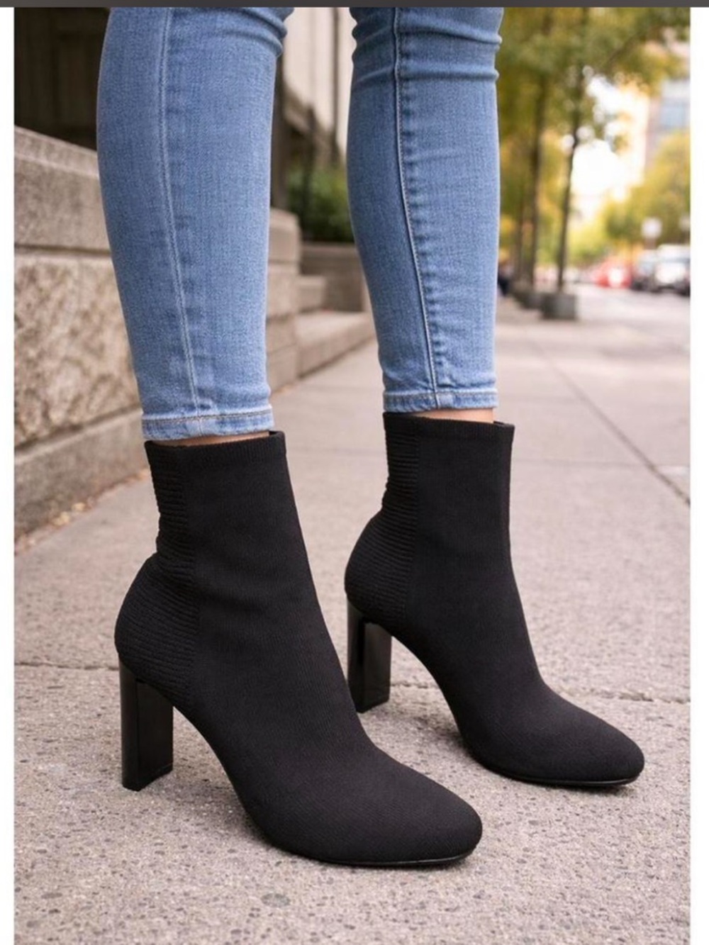Rag and bone sock booties black chunky heel luxe  DESIGNER boots